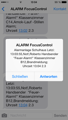 SMS Alarm Mitteilung Alarmsysteme für Schule
